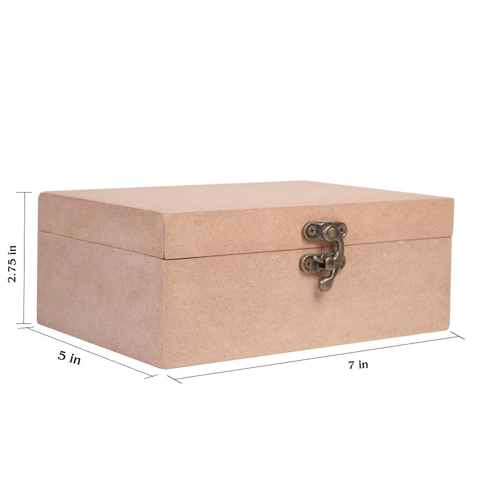 Mdf Box With Latch Rectangle 7 X 5 X 2.75Inch 5.5Mm Thick 1Pc Sw Lb