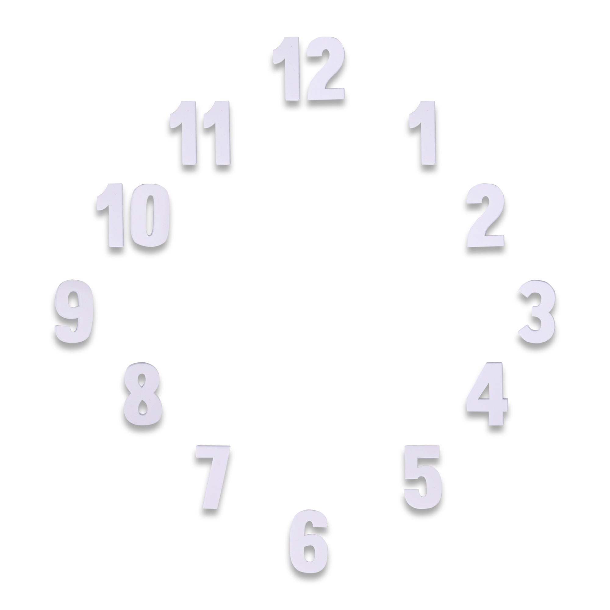Clock Acrylic Numbers White 1inch 2.7mm Thick 15pc