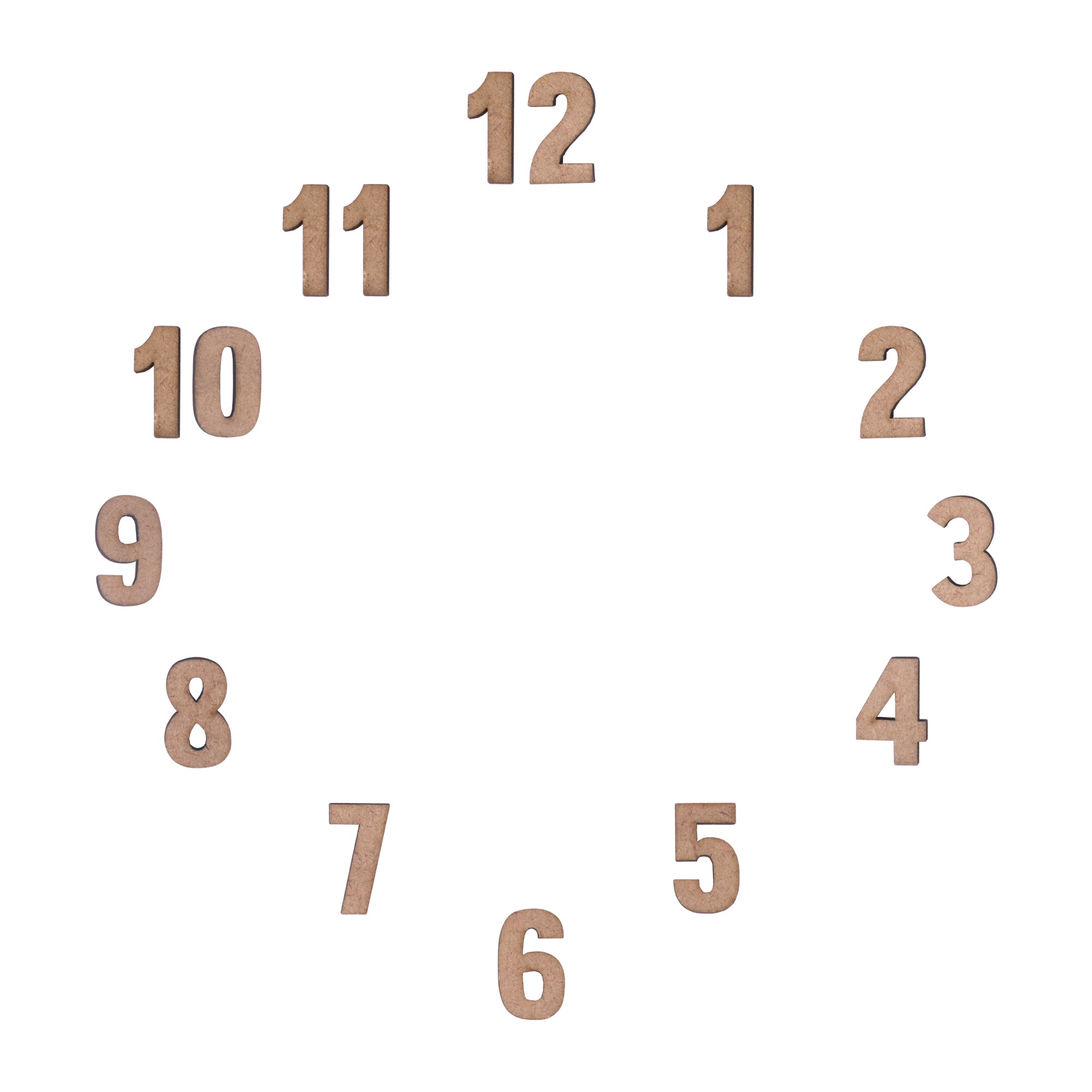 Clock Mdf Numbers 1inch 1.9mm Thick 15pc