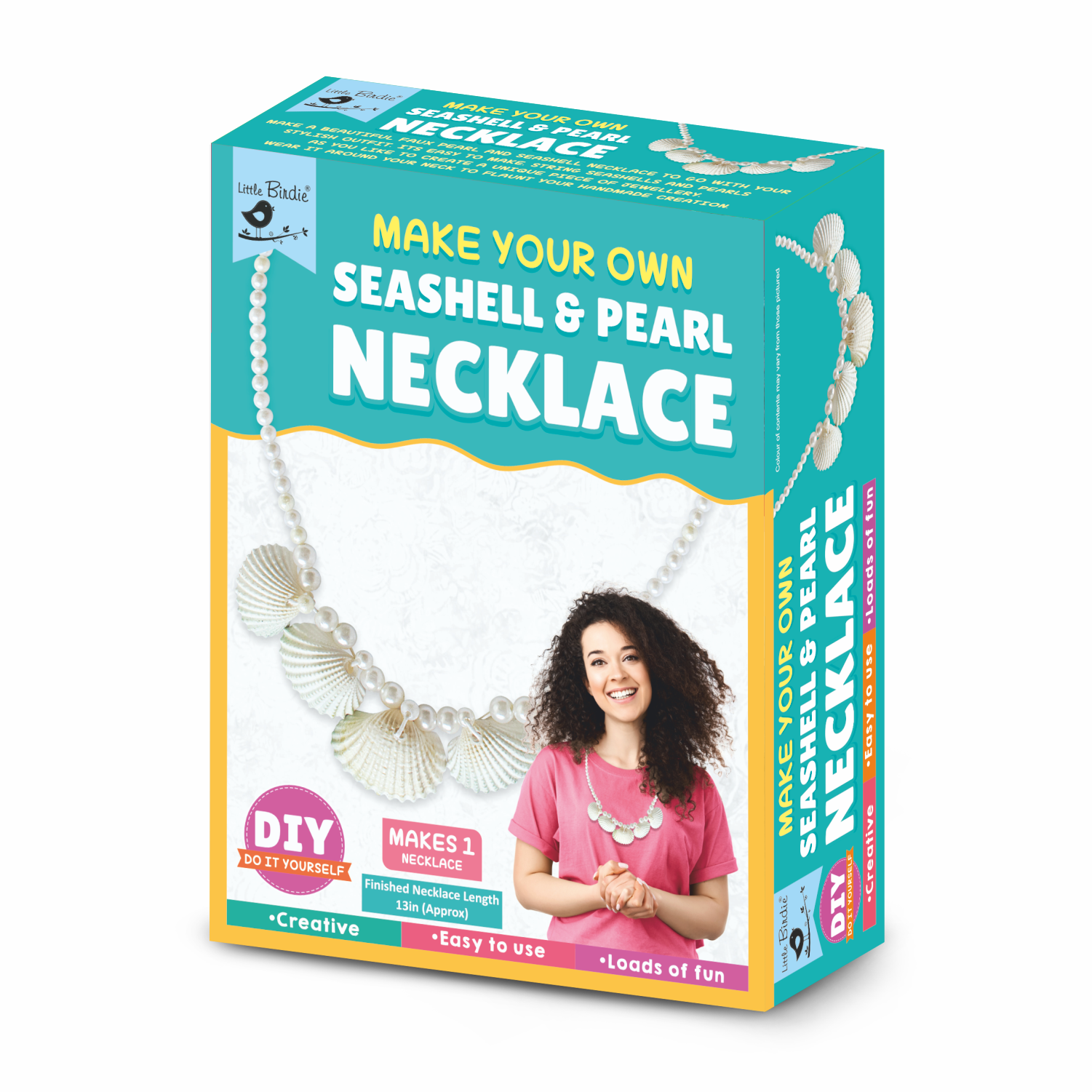 Diy Your Own Seashell & Pearl Necklace Kit 1 Box Lb